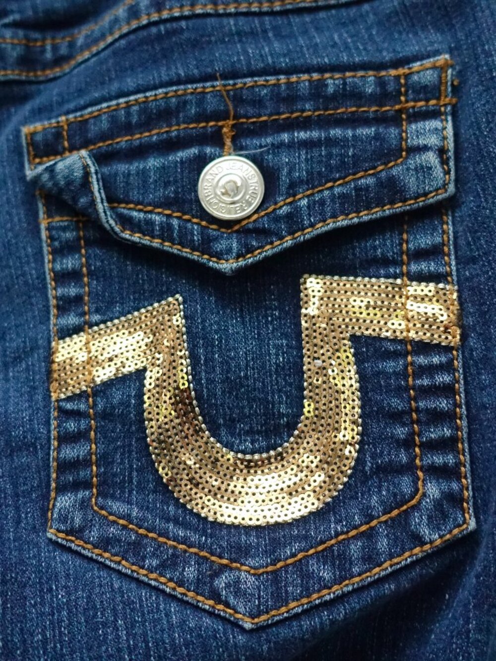 True Religion Vintage Y2K Bedazzled Sequin Bootcut Low Rise Jeans, Size US 27 - Picture 4 of 11